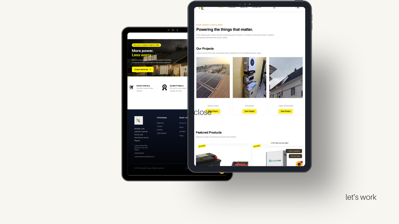 Neuman Energy e-commerce website