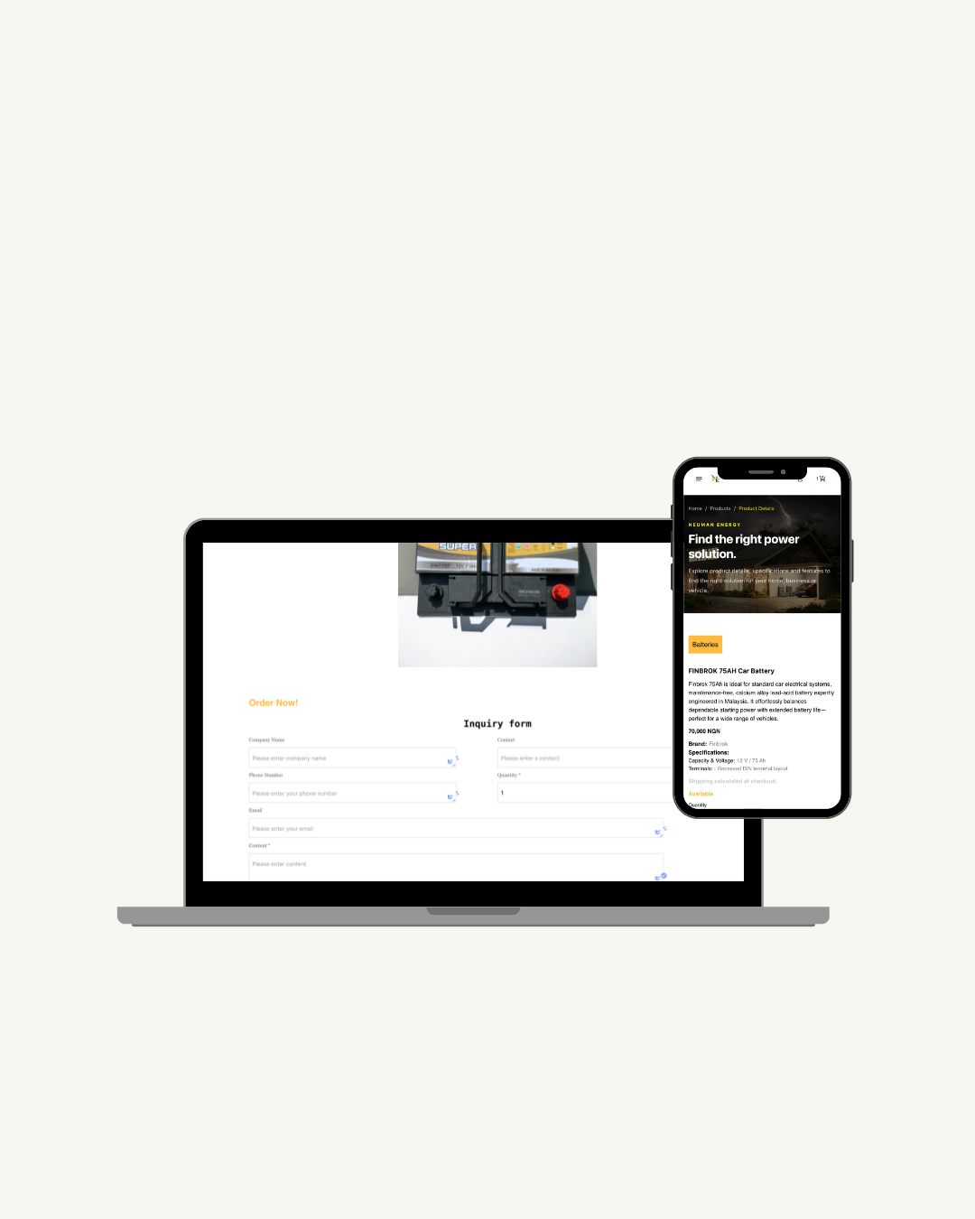 Neuman Energy product detail page